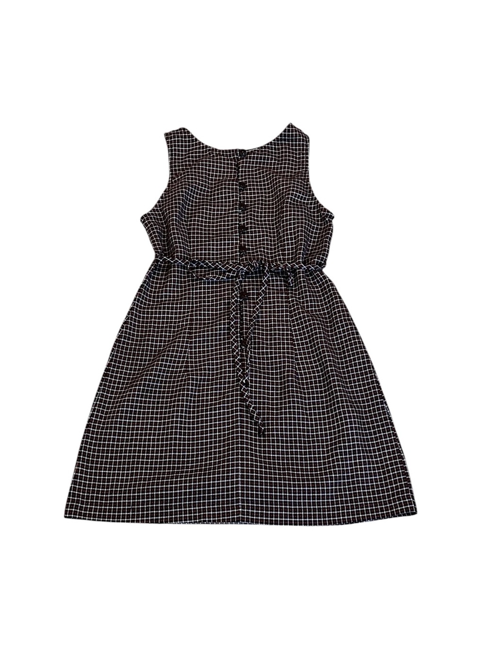 Vintage 90s All That Jazz Black & Red Plaid Mini Dress Tie Back Dark Academia - Picture 7 of 7